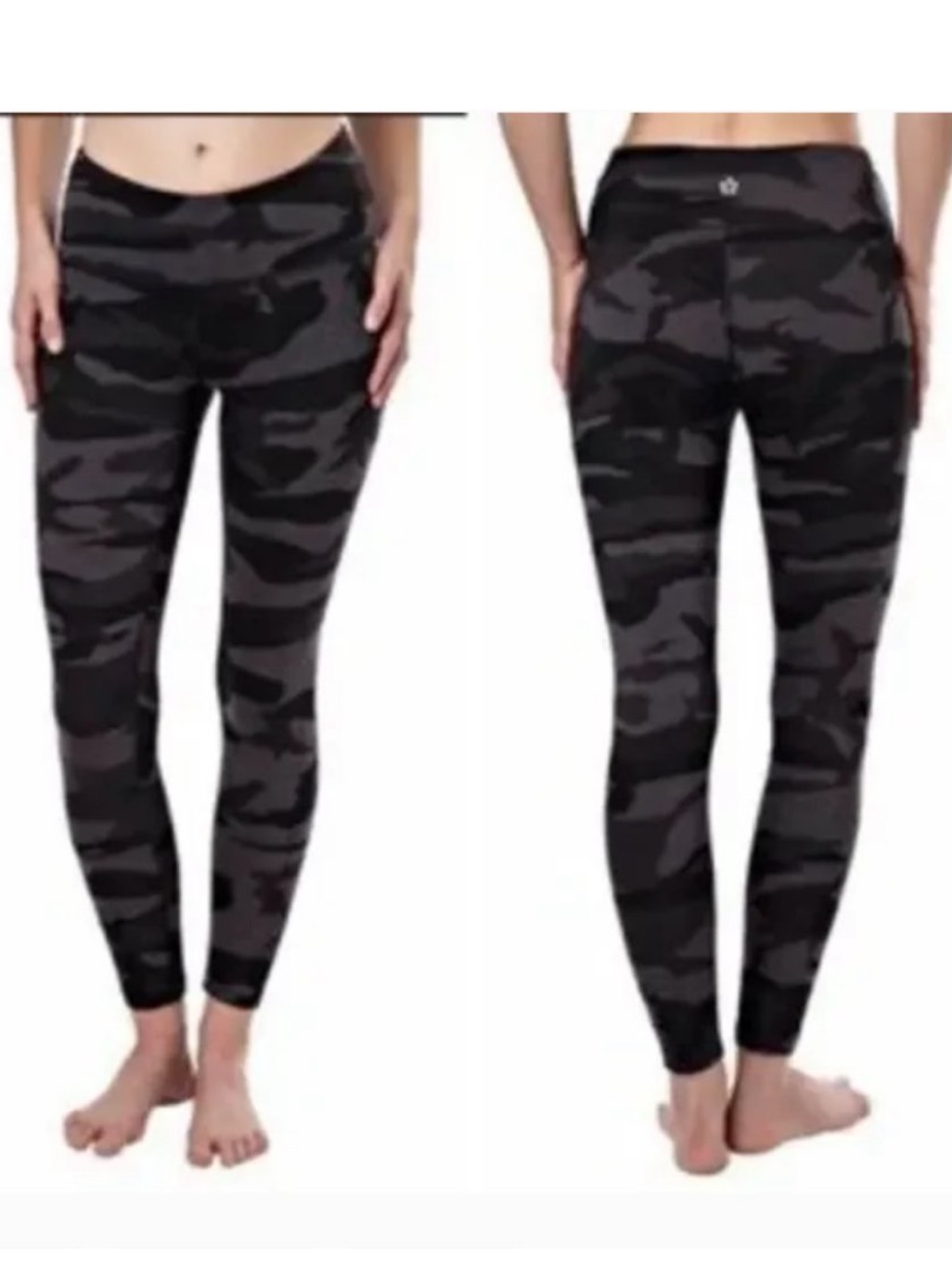 Tuff Athletics Women’s Grey And Black Camo Leggings Size L